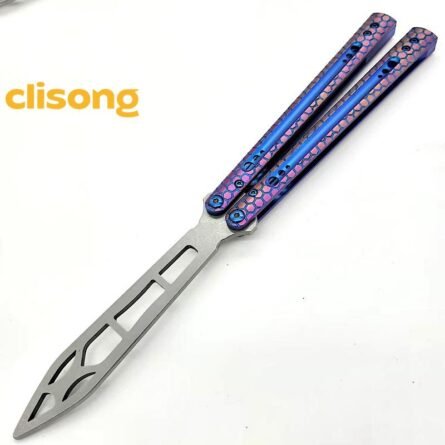 Python Balisong by TheOne - Titanium Handle & Damascus Blade - Image 14