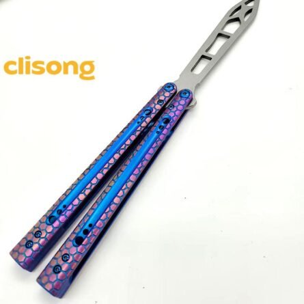 Python Balisong by TheOne - Titanium Handle & Damascus Blade - Image 15