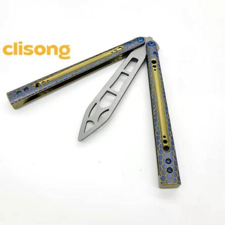 Python Balisong by TheOne - Titanium Handle & Damascus Blade - Image 6