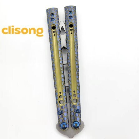 Python Balisong by TheOne - Titanium Handle & Damascus Blade - Image 7