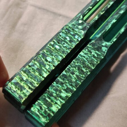 Custom Titanium Balisong Ice-Crystal Effect Service