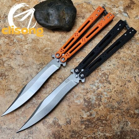 Theone HOM Basilisk Balisong G10 Patch+Titanium Lining Handle