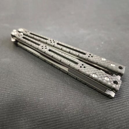 XIAOYU HOM Basilisk Balisong Clone Carbon Fiber Handle with Titanium Lining - Image 6